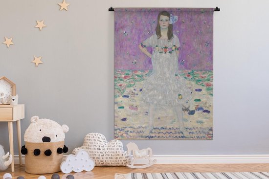 Tapisserie Gustav Klimt - Portrait de Mada Primavesi - Peinture de Gustav Klimt Tapisserie coton 120x160 cm - Tapisserie avec photo XXL / Groot format !
