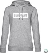 Subprime - Dames Hoodies Hoodie Block Grey - Grijs - Maat XXL