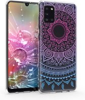 kwmobile telefoonhoesje voor Samsung Galaxy A31 - Hoesje voor smartphone in blauw / roze / transparant - Indian Sun design