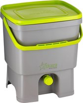 Bac à compost de cuisine Skaza Bokashi Organko en plastique recyclé |16 L.| Kit de démarrage pour déchets de cuisine et compostage | avec son EM 1 kg