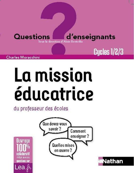 QUESTIONS D'ENSEIGNANTS - Ebook - Mission éducatrice du pro ... - cover