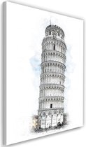 Schilderij Toren van Pisa, 2 maten. multi-gekleurd, Premium print