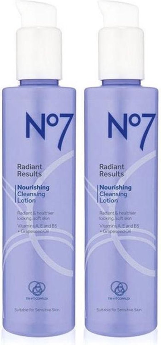 No7 Radiant Results Nourishing Cleansing Lotion - gezichtslotion - 2x200ml