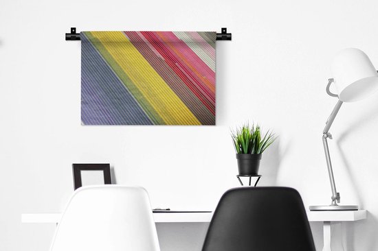 Tapisserie Paysages Nederland - Image colorée de fleurs aux Nederland -Bas Tapisserie coton 60x45 cm - Tapisserie avec photo