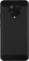 BMAX Carbon soft case hoesje geschikt voor Xiaomi Poco F2 Pro / Soft cover / Telefoonhoesje / Beschermhoesje / Telefoonbescherming - Zwart