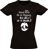 Good girls go to heaven, bad girls go to Bruxelles dames t-shirt | brussel | Zwart