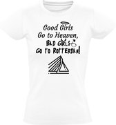 Good girls go to heaven, bad girls go to Rotterdam dames t-shirt | 010 | Wit