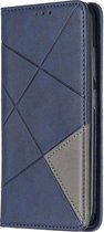 Nokia 2.2 Hoesje - Mobigear - Rhombus Slim Serie - Kunstlederen Bookcase - Blauw - Hoesje Geschikt Voor Nokia 2.2