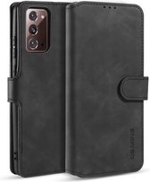 CaseMe - Samsung Galaxy Note 20 Hoesje - Met Magnetische Sluiting - Ming Serie - Leren Book Case - Zwart
