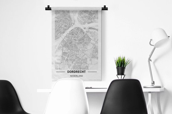 Wandkleed Top 50 Nederland staande- Stadskaart Dordrecht Wandkleed katoen 60x90 cm - Wandtapijt met foto - 1001Tapestries
