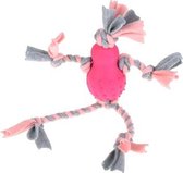Little rascals flostouw pop met fleece roze - 35x10x7 cm - 1 stuks