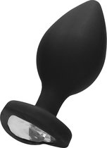Diamond Heart Butt Plug - Extra Large - Black