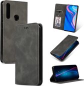 Retro Skin Feel Business Magnetische Horizontale Leren Flip Case voor Huawei P Smart Z (Donkergrijs)