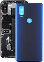Batterij Back Cover voor Motorola Moto One Vision (blauw)