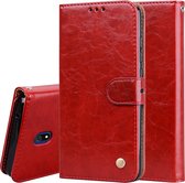 Voor Geschikt voor Xiaomi Redmi 8A Business Style Oil Wax Texture Horizontal Flip Leather Case, met houder & kaartsleuven & portemonnee (rood)