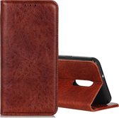 Voor xiaomi redmi k30 magnetische retro gekke paard textuur horizontale flip lederen case met houder & kaartsleuven (bruin)