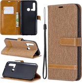 Kleuraanpassing Denim Texture Horizontale Flip Leather Case met houder & kaartsleuven & portemonnee & lanyard voor Huawei P20 lite (2019) / nova 5i (bruin)