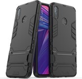 Shockproof PC + TPU Case met houder voor OPPO Realme 3 (zwart)