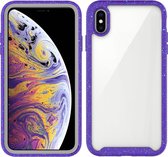 Voor iPhone XS Max schokbestendig Sterrenhemel PC + TPU beschermhoes (paars)