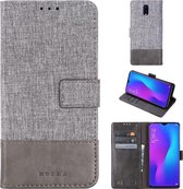 Voor OPPO R17 MUXMA MX102 horizontale flip canvas lederen tas met standaard & kaartsleuf & portemonnee functie (grijs)