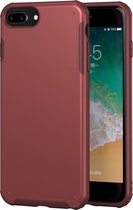 Voor iPhone 7 Plus / 8 Plus Effen kleur Vierhoekige schokbestendige TPU + pc-beschermhoes (rood)