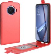 Voor OPPO ACE 2 R64 textuur enkele verticale flip lederen beschermhoes met kaartsleuven en fotolijst (rood)