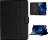 Voor Samsung Galaxy Tab A 10.1 T580 / T585 (2016) Effen kleur Horizontaal Flip Leren Case met Kaartsleuven & Houder & Slaap / Wekfunctie (Zwart)