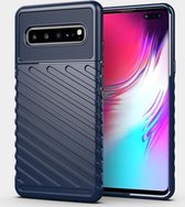 Voor Galaxy S10 5G Thunderbolt Shockproof TPU Soft Case (donkerblauw)