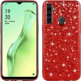 Voor OPPO Realme 5 glitterpoeder schokbestendige TPU beschermhoes (rood)