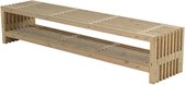 Lattenbank vuren met plank - Rustik Design 218 cm driftwood geverfd