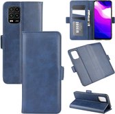 Voor Geschikt voor Xiaomi Mi 10 Lite 5G Dual-side magnetische gesp horizontale flip lederen tas met houder & kaartsleuven & portemonnee (donkerblauw)