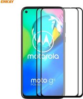 Voor Motorola Moto G8 Power 2 STUKS ENKAY Hat-Prince Volledige lijm 0.26mm 9H 2.5D Gehard glas Volledige dekking Film