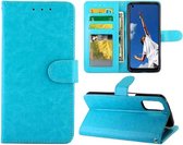 Voor OPPO A52 Crazy Horse Texture Leather Horizontale Flip Beschermhoes met houder & kaartsleuven & portemonnee & fotolijst (babyblauw)