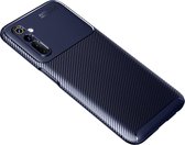 Voor OPPO Realme 6 koolstofvezel textuur schokbestendige TPU case (blauw)