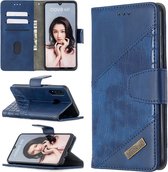 Voor Huawei P30 Lite Bijpassende kleur Krokodiltextuur Horizontale flip PU lederen hoes met houder & kaartsleuven en portemonnee (blauw)
