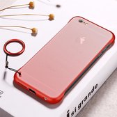 Frosted antislip TPU-beschermhoes met metalen ring voor iPhone 6 Plus (rood)