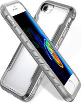 Voor iPhone SE 2020/8/7 Blade Metal Clear PC + TPU Shocproof beschermhoes (grijs)
