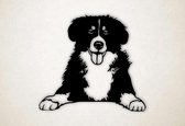 Wanddecoratie - Border Collie hond - M - 60x66cm - Zwart - muurdecoratie - Line Art