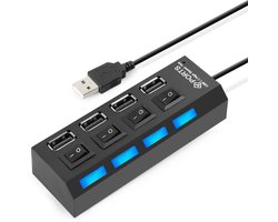 MMOBIEL High Speed 4 Ports 2.0 USB hub Multi oplaadadapter met aan/uit knop en led verlichting.
