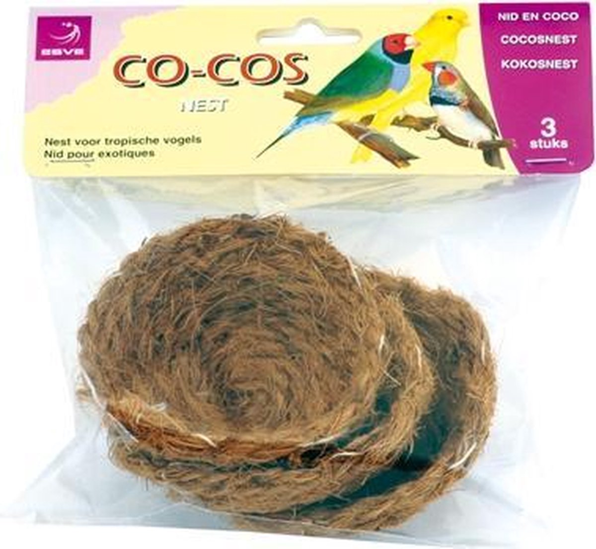 Esve kokos nestje - 3 st - 9cm kokosnest. Zakje 3 stuks