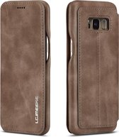 Voor Galaxy S8 Hon Ancient Series lederen tas met kaartsleuven en houder en portemonnee (koffie)
