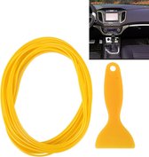5 m flexibele trim voor diy automobiel auto-interieur molding trim decoratieve lijn strip met film schraper (geel)