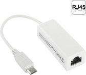 Let op type!! Micro USB 2.0 Ethernet Adapter voor Tablet PC / Android TV  Kabel lengte: 20 cm wit