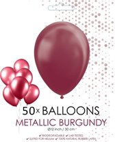 Wefiesta Ballonnen 30,5 Cm Latex Bordeaux Metallic 50 Stuks