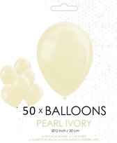 50 Pearl ivoor ballonnen 30 cm.
