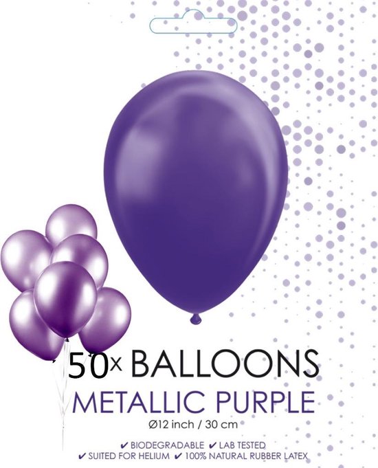 Wefiesta Ballonnen 30,5 Cm Latex Paars Metallic 50 Stuks