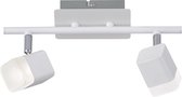 LED Plafondspot - Iona Ribon - 8W - Warm Wit 3000K - 2-lichts - Rechthoek - Mat Wit - Aluminium