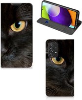 Beschermhoesje Geschikt voor Samsung Galaxy A52 Telefoonhoesje Zwarte Kat