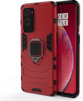 Voor OnePlus 9 Pro PC + TPU schokbestendige beschermhoes met magnetische ringhouder (rood)