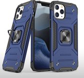 Magnetisch pantser schokbestendig TPU + pc-hoesje met metalen ringhouder voor iPhone 12 Pro Max (blauw)